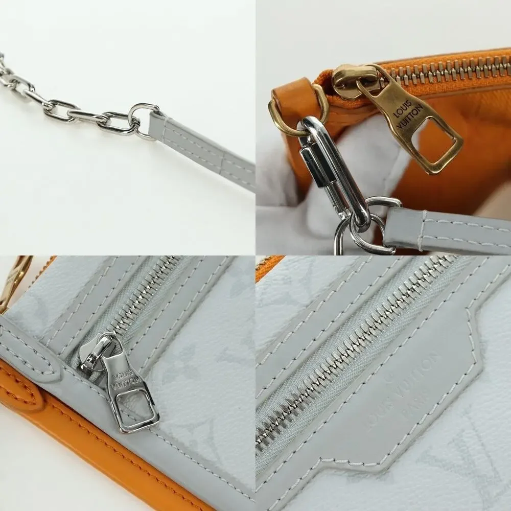 Louis Vuitton Monogram Flat Messenger Shoulder Bag Yellow